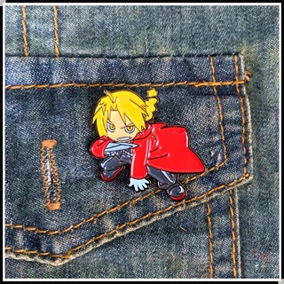 ★ Edward Elric - เข็มกลัดโลหะ ลาย Fullmetal Alchemist ★ เข็มกลัดแฟชั่น รูปการ์ตูนอนิเมะ Doodle Enamel Pins สําหรับติดกระเป๋าเป้สะพายหลัง 1 ชิ้น