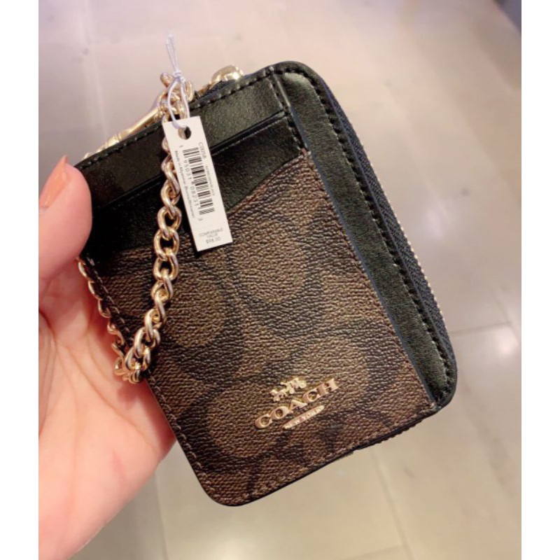 สด-ผ่อน-กระเป๋า-ใส่บัตร-coach-c0058-zip-card-case-in-signature-canvas
