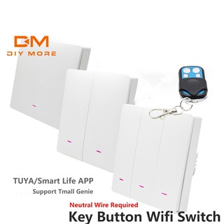 DIYMORE AC 85-250 V Tuya สวิตช์ไฟอัจฉริยะควบคุมด้วยแอพ Smart Switch WiFi Light Switch
