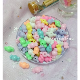 ลูกปัดแคนดี้ candy ลูกปัดลูกอม ลูกปัดสีพาสเทล ลูกปัดคละสี ลูกปัดทำสายคล้องแมส DIY Handmade