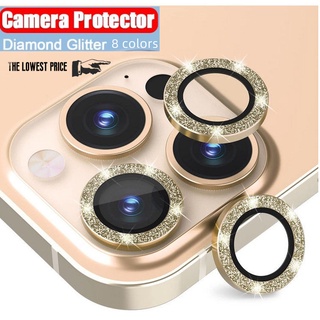 ตัวป้องกันเลนส์กล้อง, กลิตเตอร์วิบวับ 9H กระจกนิรภัย ฝาครอบกล้อง ป้องกันรอยขีดข่วน กันกระแทก ป้องกันหน้าจอ แหวนส่วนบุคคล สําหรับ IPhone 13 Pro &amp; IPhone 13 Pro Max