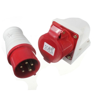 16 Amp 5 pin Plug &amp; Socket Weatherproof IP44 3 Phase 380-415v 3P + N + Earth 16A
