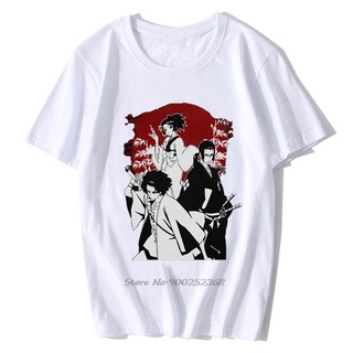 เสื้อยืดผ้าฝ้ายพิมพ์ลายขายดี เสื้อยืดคอกลมแขนสั้นอินเทรนด์พิมพ์ลายซามูไร Manga สไตล์ญี่ปุ่นฮาราจูกุ