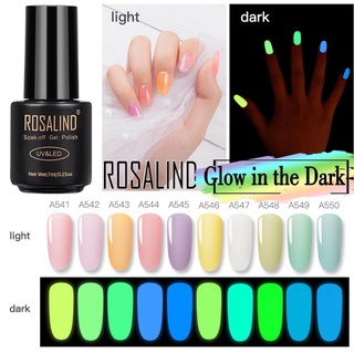 ROSALIND สีทาเล็บเจลเรืองแสงในที่มืด Glow in the dark Colors Series   ขนาด 7 ml.
