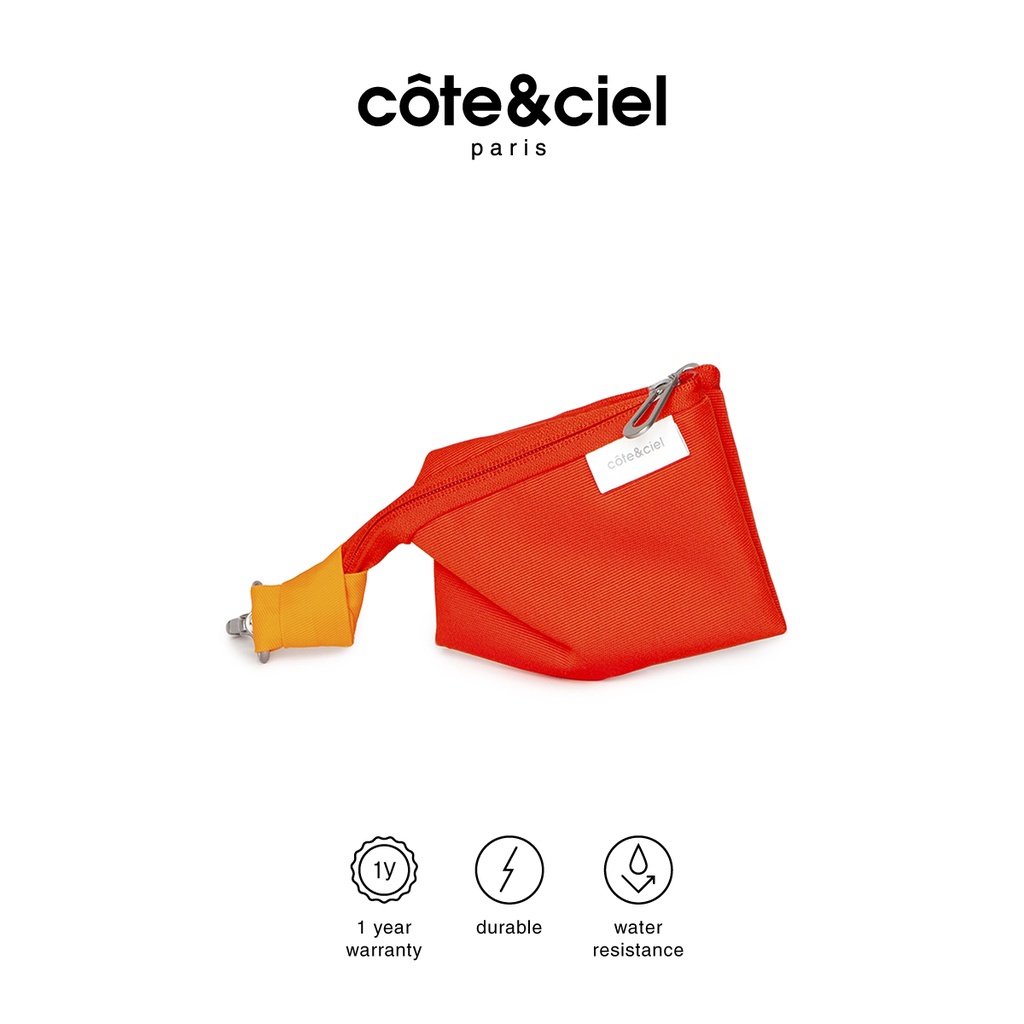cote-amp-ciel-กระเป๋าทรง-pouch-รุ่น-kivu-xs-sleek-nylon-color-สี-red-กระเป๋าแฟชั่น-กระเป๋าสตางค์