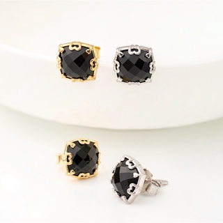 AR-Kang Collection***ต่างหู-Black Agate(เงินแท้92.5%)