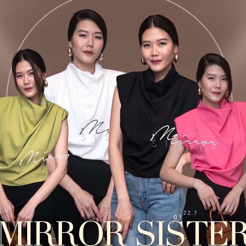 code-01022-7-เสื้อทำงาน-เสื้อทรงเก๋ๆ-งานป้าย-mirrorsister