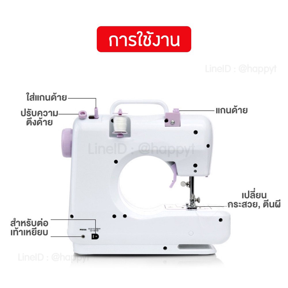 จักรเย็บผ้า-จักรเย็บผ้าไฟฟ้า-จักรเย็บผ้ามินิ-12ตะเข็บ-ระบบด้ายคู่-sewing-machine-เครื่องจักรเย็บผ้า-ขนาดเล็ก-พกพา