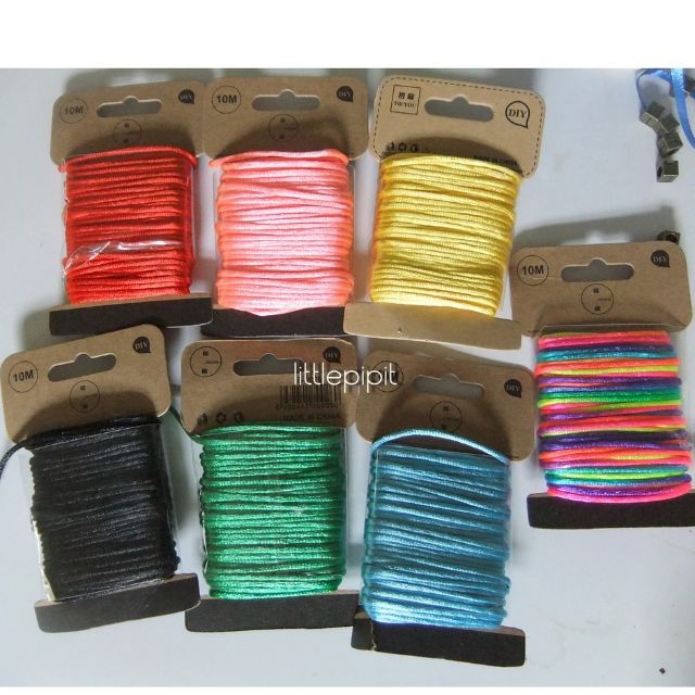 satin-rattail-cord-เชือกหางหนู-แบ่งขาย-ขนาด-2-5-mm-ยาว-10-m-เชือกจีน-เชือกซาติน-สีพื้น-สีรุ้ง