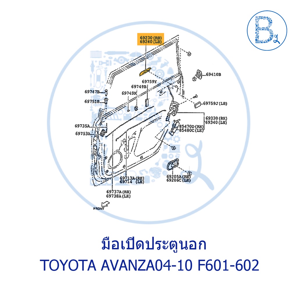 อะไหล่แท้-มือเปิดประตูนอก-toyota-avanza04-10-f601-602