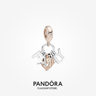 Pandora กําไลข้อมือเงิน s925 ชุบทอง 14k จี้รูปตัวอักษร เครื่องประดับ สําหรับครอบครัว p326