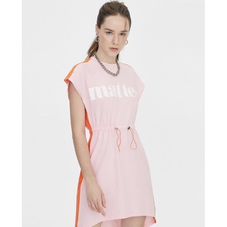 แท้ 💯% Used Matter Makers Dress size L อกได้ถึง 36” เดรส สีชมพูตัดส้ม แบบสวย เอวปรับรูดได้ มีตำหนิ 1 จุด