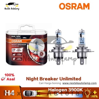 Osram NIGHT BREAKER หลอดไฟซีนอน H4 12V 60/55W +110% 3900K สําหรับรถยนต์