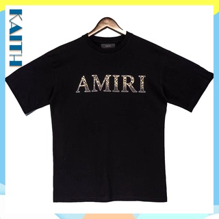 เสื้อยืดโอเวอร์ไซส์พร้อมส่ง AMI เสื้อยืดแขนสั้น ผ้าฝ้าย พิมพ์ลายเสือดาว โมโนแกรม โอเวอร์ไซซ์ สไตล์ฮิปฮอป วินเทจ พลัสไซซ์