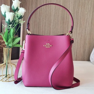 🎀 (สด-ผ่อน) ส่งฟรี กระเป๋า bucket สีชมพูเข้ม 8 นิ้ว COACH 1011 SMALL TOWN BUCKET BAG