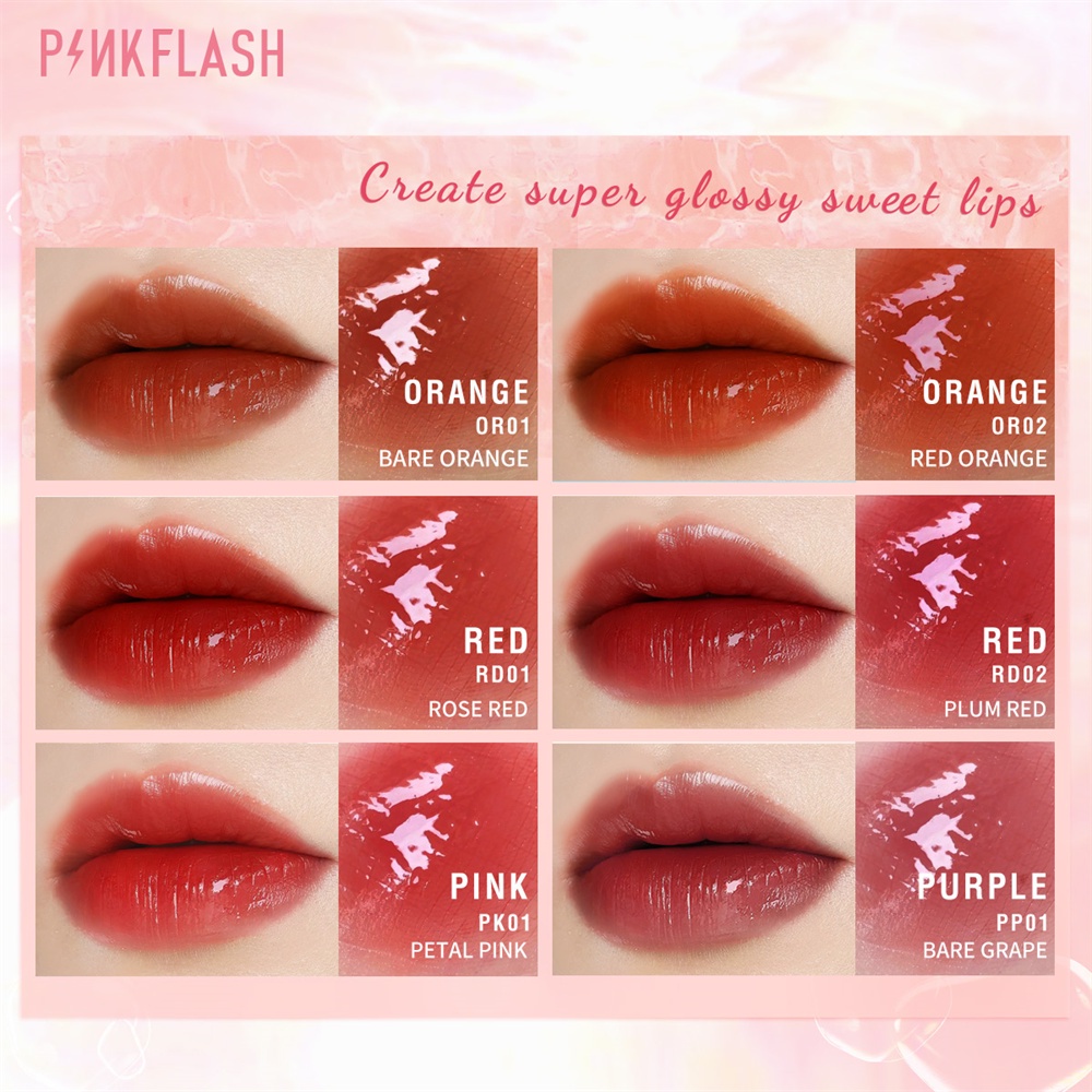 เกี่ยวกับ Pinkflash Watery Glam 9 Colors ลิปกลอสให้ความชุ่มชื้นติดทนนาน