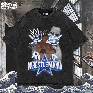 เสื้อยืดผ้าฝ้ายCOTTON เสื้อยืด พิมพ์ลาย Wwe THE ROCK OVERSIZE WASHING VINTAGE สําหรับผู้ชาย | เสื้อยืด โอเวอร์ไซส์ | เสื