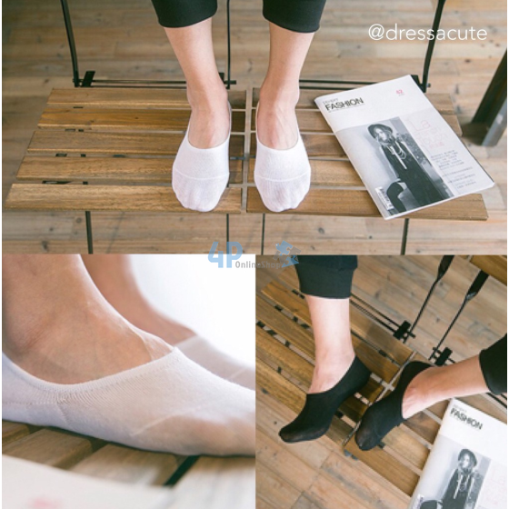 ภาพหน้าปกสินค้าถุงเท้าซ่อน เว้าข้อ สไตล์ญี่ปุ่น ผ้า cotton นิ่ม มียางกันหลุดที่ส้นเท้าด้านใน ใส่มิดชิดกระชับในรองเท้า  4p99