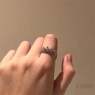 [Adkin] แหวนมงกุฎชุบเงินแฟชั่นสุภาพสตรีหรูหรา 76