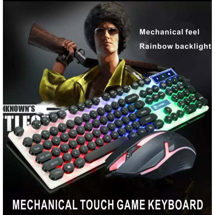 keyboard-mouse-set-ชุดเกมมิ่ง-gtx300-มีไฟrainbow-คีย์บอร์ดเล่นเกมและเมาส์