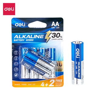 ภาพขนาดย่อของภาพหน้าปกสินค้าDeli6 ก้อนถ่านอัลคาไลน์ AA LR6 / AAA LR03 ถ่าน 1.5V ใหม่ ถ่านไฟฉายอัลคาไลน์ Alkaline Battery จากร้าน deliliving บน Shopee