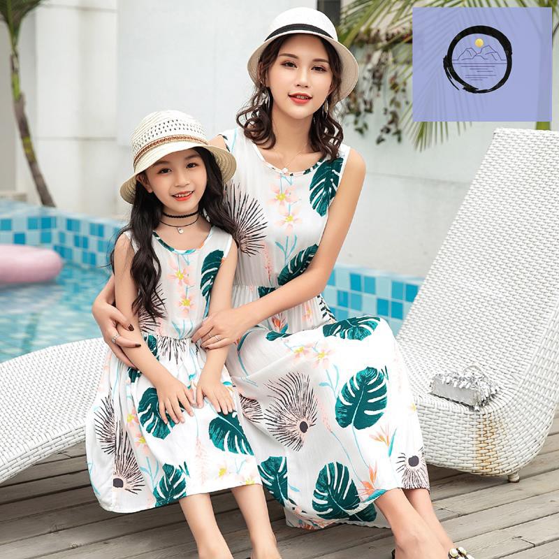 cod-parent-child-dress-dress-girls-dress-summerbeach-dress