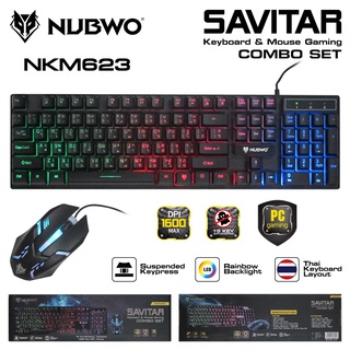ชุดคีบอร์ดพร้อมเม้าส์  Nubwo NKM-623 Keyboard+Mouse Savitar ComboSet