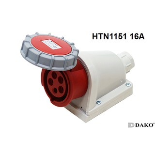 "Dako" Power Plug (เพาเวอร์ปลั๊ก) รุ่น HTN1151 16A 380V-415V 5Pin ระดับกันฝุ่นกันน้ำ IP67 ตัวเมีย แบบติดลอย