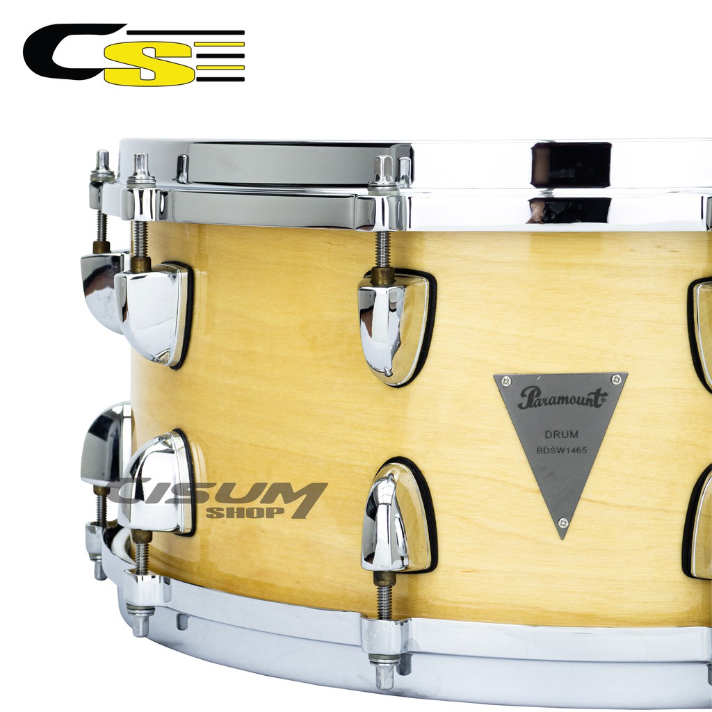 paramount-snare-drum-กลองสแนร์-14-x6-5-ไม้เมเปิ้ล-9-ชั้น-ยึดด้วยหลักทองเหลือง-10-หลัก-รุ่น-bd-sw1465ma