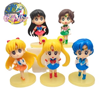 โมเดล เซเลอร์มูน Sailor Moon ขนาด 9 ซม. ครบชุด 5 ตัว เกรดพรีเมี่ยม งานสวยมาก น่ารักสุดๆ พร้อมฐานสีทองด้วยครับ❤