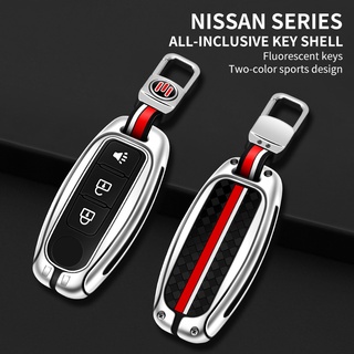 【Nissan】 พวงกุญแจ โลหะผสมสังกะสี ลายทาง แบบสากล แฟชั่นสําหรับรถยนต์ Suitable for March Almera Qashqai Note Terra X Trail NV Neo Nismo Serena c27 Kicks
