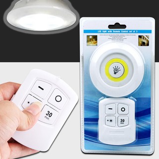 led light with remote control ไฟ LED ไร้สาย+รีโมท ( ชุด 1 ดวง+รีโมท)