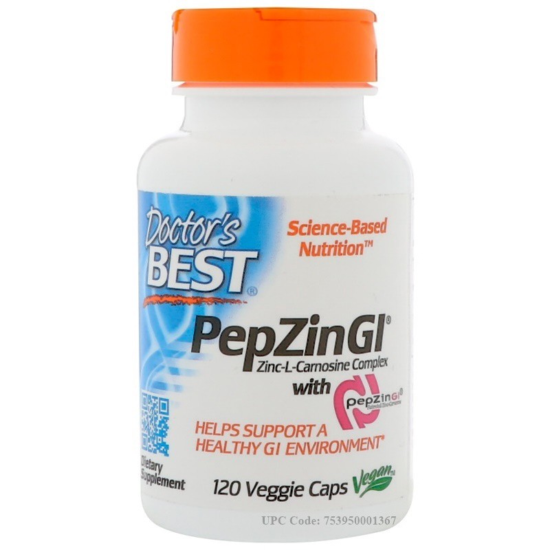 Doctor's Best, PepZin GI, ZincLCarnosine Complex, 120 Veggie Caps