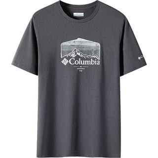 Columbiaเสื้อยืดแขนสั้นลําลอง คอกลม ผ้าฝ้าย ระบายอากาศได้ดี พิมพ์ลาย แฟชั่นฤดูใบไม้ผลิ และฤดูร้อน สําหรับผู้ชาย