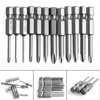 12 ชิ้น / ชุด 50 มม. 1 / 4 Inch Hex Shank Magnetic Phillips Cross ไขควง