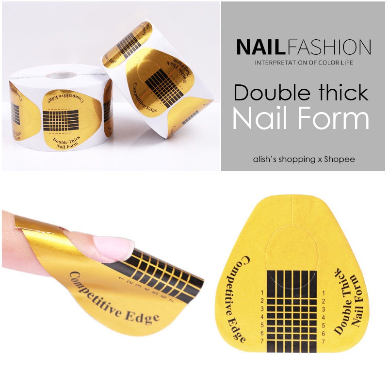 ฟอร์มต่อเล็บ-double-thick-nail-form-100-ชิ้น-ฟอร์มต่อเล็บอะคริลิค-ฟอร์มต่อเล็บเจล