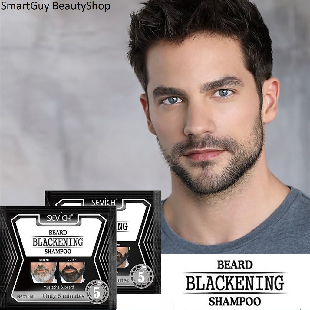 SEVICH Beard Blackening Shampoo Only 5 minutes 30ml. ครีมเปลี่ยนสีหนวด