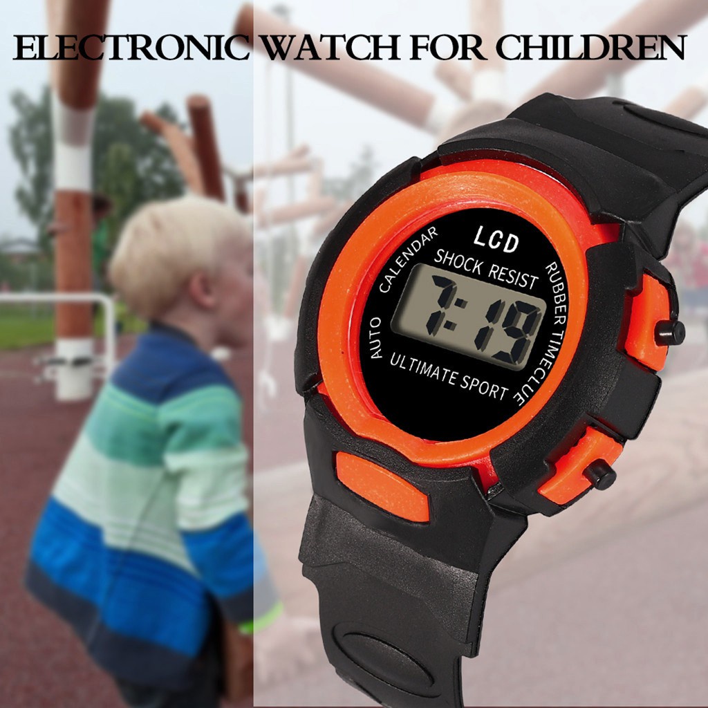 รูปภาพของ นาฬิกาข้อมือดิจิทัล LED แบบกันน้ำ สไตล์สปอร์ต สำหรับเด็ก 1 ชิ้น