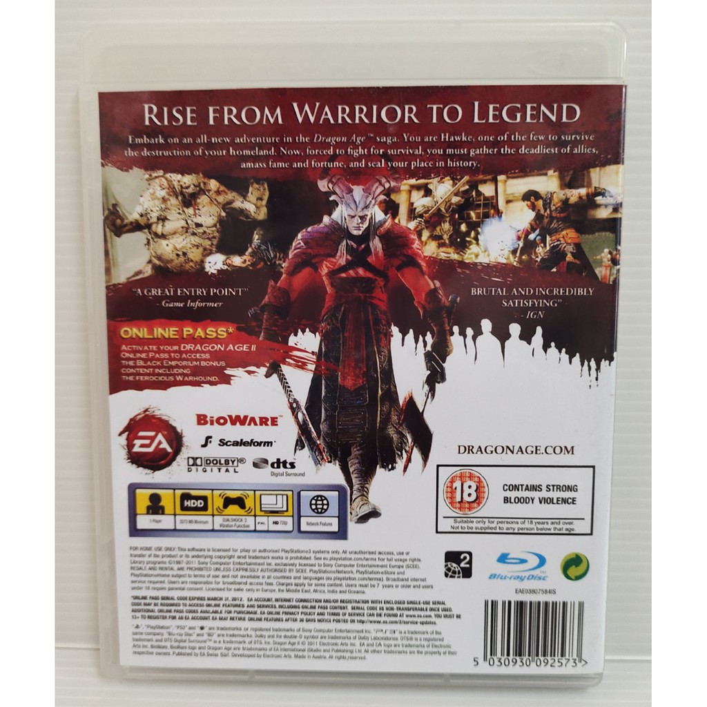 แผ่น-ps3-แท้-dragon-age-2-ปกปริ้น-ลดราคา-ถูกสุดๆ