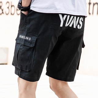 ✔✗เวอร์ชั่นเกาหลีของ overalls กางเกงขาสั้นผู้ชาย 2019 ฤดูร้อนใหม่กางเกงลำลองกางเกงกลางนักเรียนญี่ปุ่นกางเกงห้าจุด trend