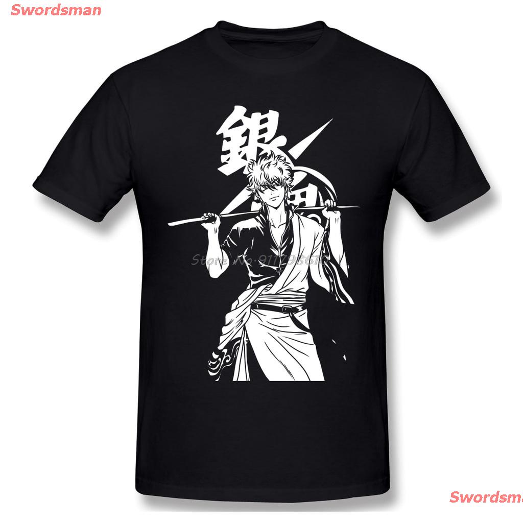 swordsman-เสื้อยืดลำลอง-เสื้อยืดคอกลมพิมพ์ลาย-sakata-gintoki-manga-gintama-สําหรับผู้ชาย-short-sleeve-t-shirts