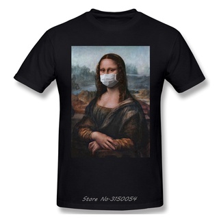 【hot sale】2022 ฤดูร้อนผ้าฝ้ายเสื้อยืดผู้ชาย Mona Lisa ตลก Monalisa Mask Tshirt ยอดนิยมทั้งหมดตรงกับ tops