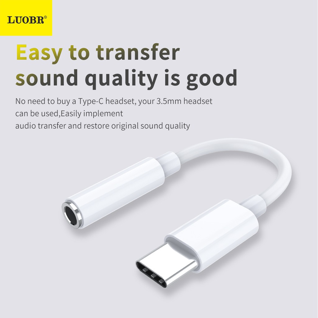 สายแปลง ตัวแปลง LUOBR รุ่น N7 อะแดปเตอร์แจ็คหูฟัง USB Type-C To 3.5mm ...