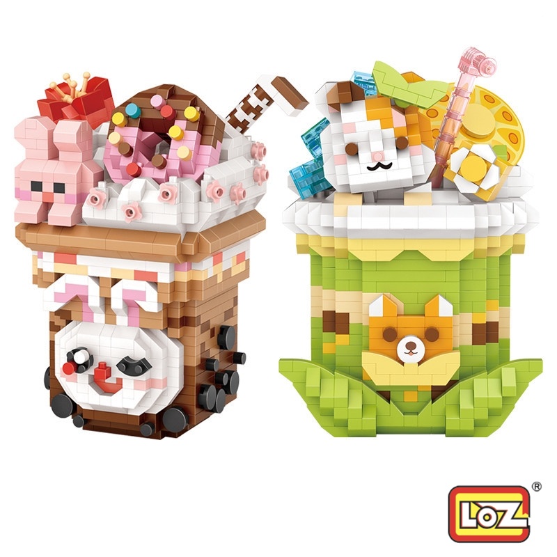 LOZ บล็อกต่อจิ๋ว มีให้เลือก 2 แบบ Cat Matcha Cup / Rabbit Choco Cup ...