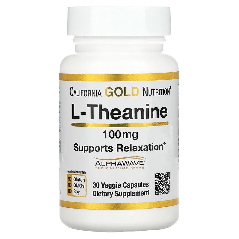 ภาพสินค้าส่งไว ️L-Theanine 100 mg, California Gold Nutrition, 30, 60 แคปซูล,ลดความเครียด ช่วยให้ผ่อนคลายหลับสบาย เพิ่มสมาธิความจำ จากร้าน hongprim บน Shopee ภาพที่ 1