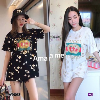 TW9863เสื้อทรงโอเวอร์ไซส์