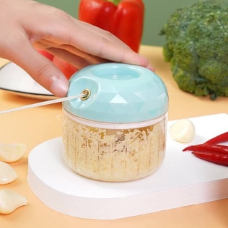 Mini food chopper ถ้วยปั่นบดอาหารมือดึงแบบพกพา ถ้วยปั่นบดอาหารแบบมือดึง แต่ความสามารถในการบด สับ ละเอียด