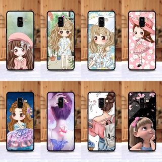 เคส Samsung A8 (2018) / A5 (2018) ใช้เคสเดียวกัน ลายการ์ตูนผู้หญิง ขอบนิ่มหลังแข็ง เคสมือถือ เคสโทรศัพท์ Case เคส TPU