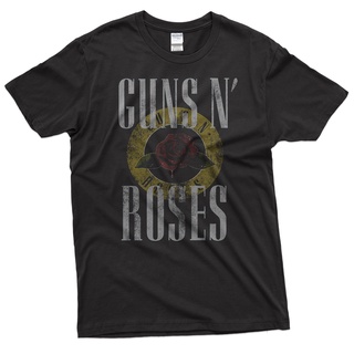 เสื้อยืดสีขาวพร้อมส่ง เสื้อยืดลําลอง แขนสั้น พิมพ์ลายวงร็อคเมทัล Guns N Roses สไตล์วินเทจ คุณภาพสูงS-4XL