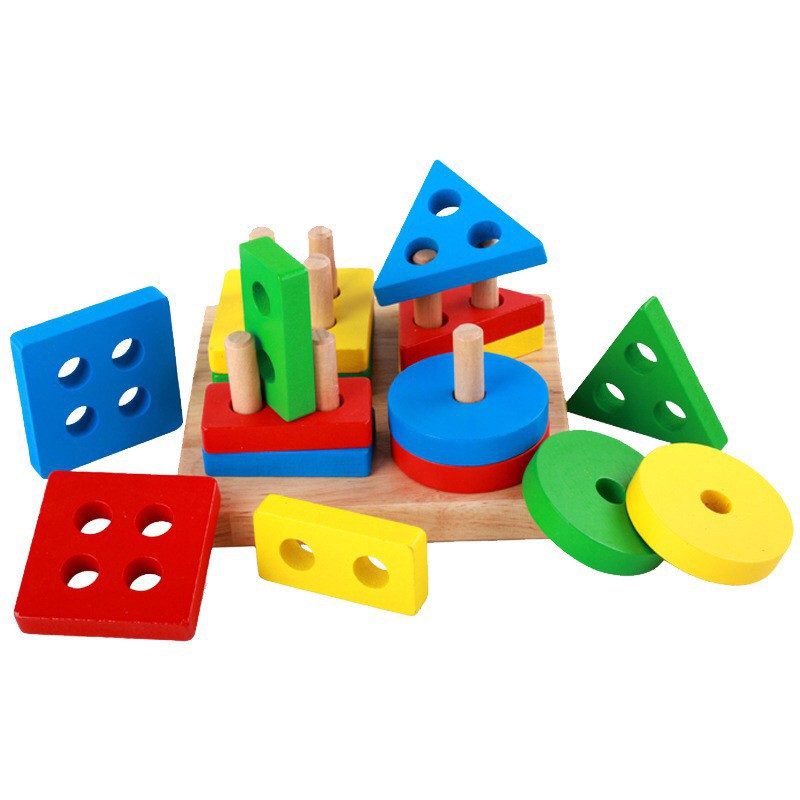 double-b-toys-ของเล่นไม้-กระดานไม้เรียงห่วงสวมเสา-4-และ-5หลัก-four-column-shape-matching-fw-879-ของเล่นเด็กเสริมพัฒนาการ